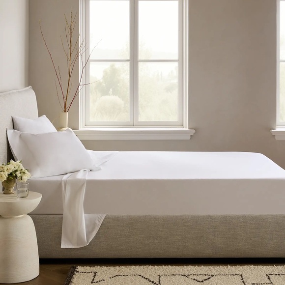 Quince Other - NWOT QUINCE Classic Organic Percale Flat Sheet King White 6393